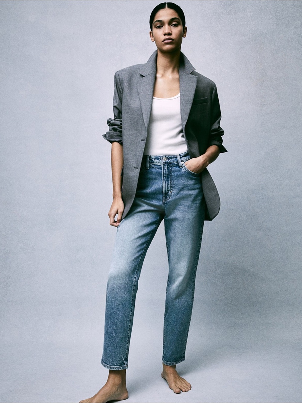 H&M Mom Taper Ankle Jean